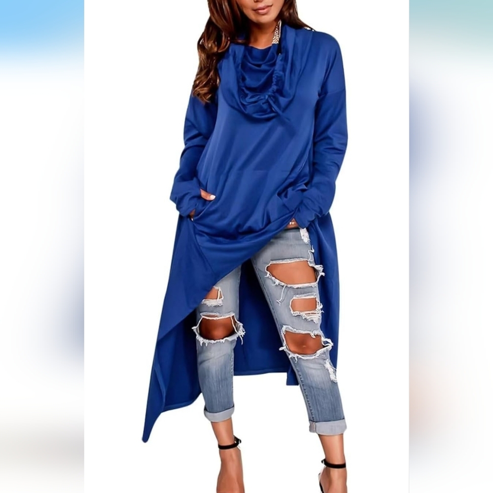 Womens Pullover Hankerchief Hem Top
